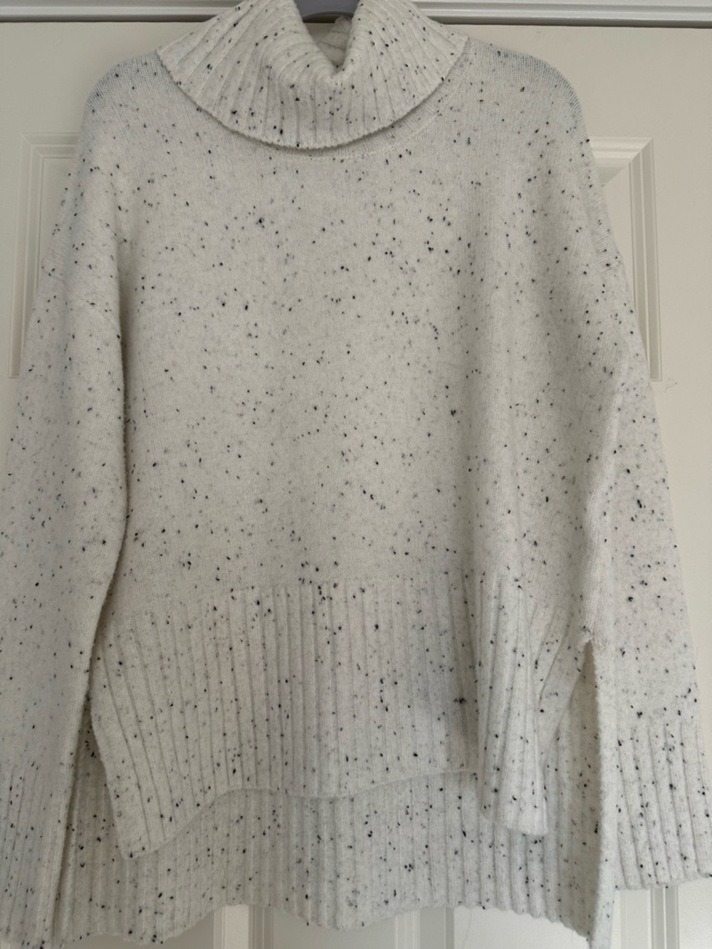 Rachel Zoe Cream Speckled Turtleneck Sweater